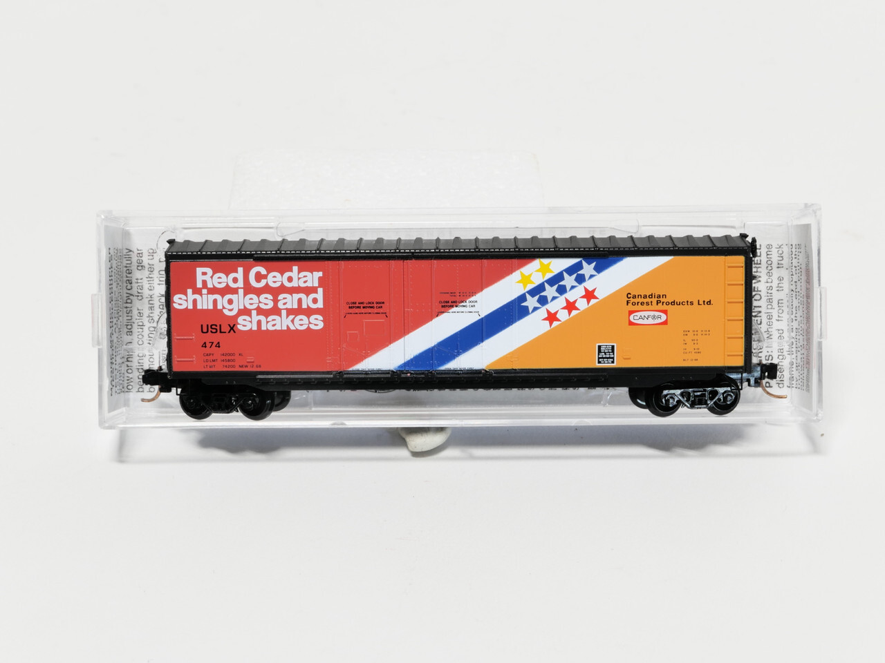 Micro Trains N 50′ Double Plug Door Boxcar CanFor USLX #476 75050