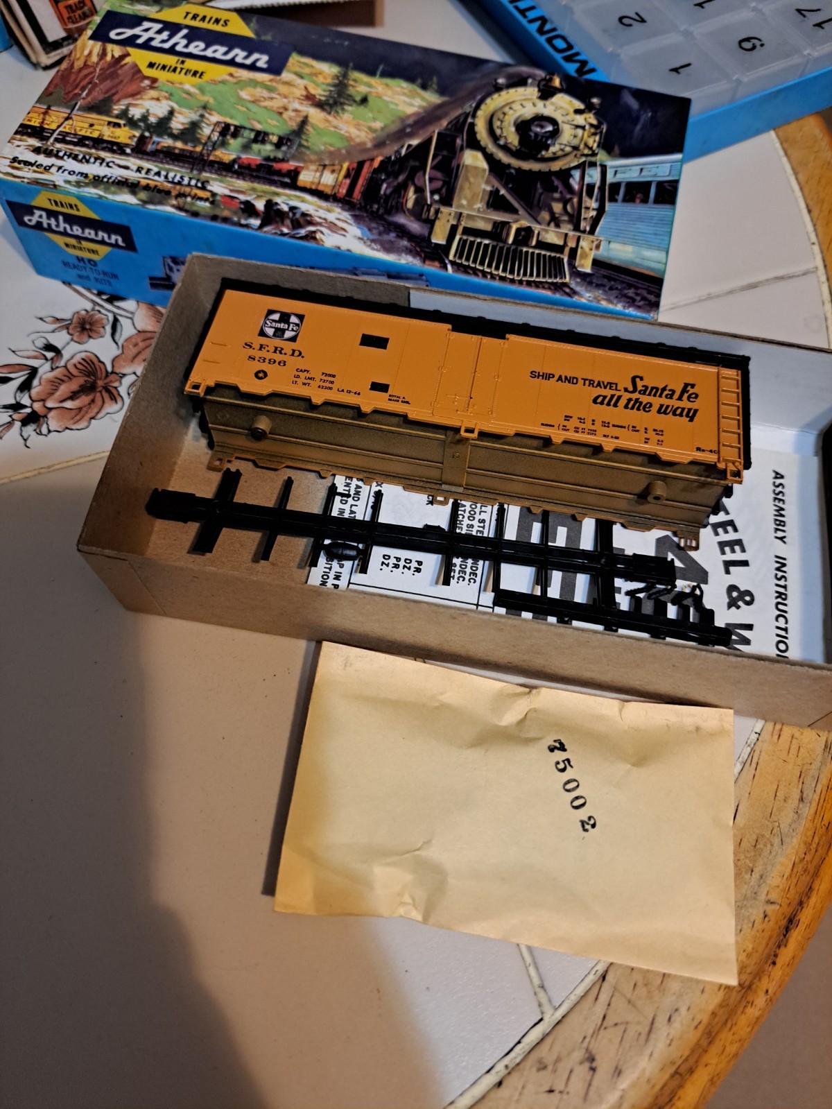 Ho Athearn 5024 40 Ft Reefer Santa Fe Texas Chief SFRD #8396 BUILT KIT