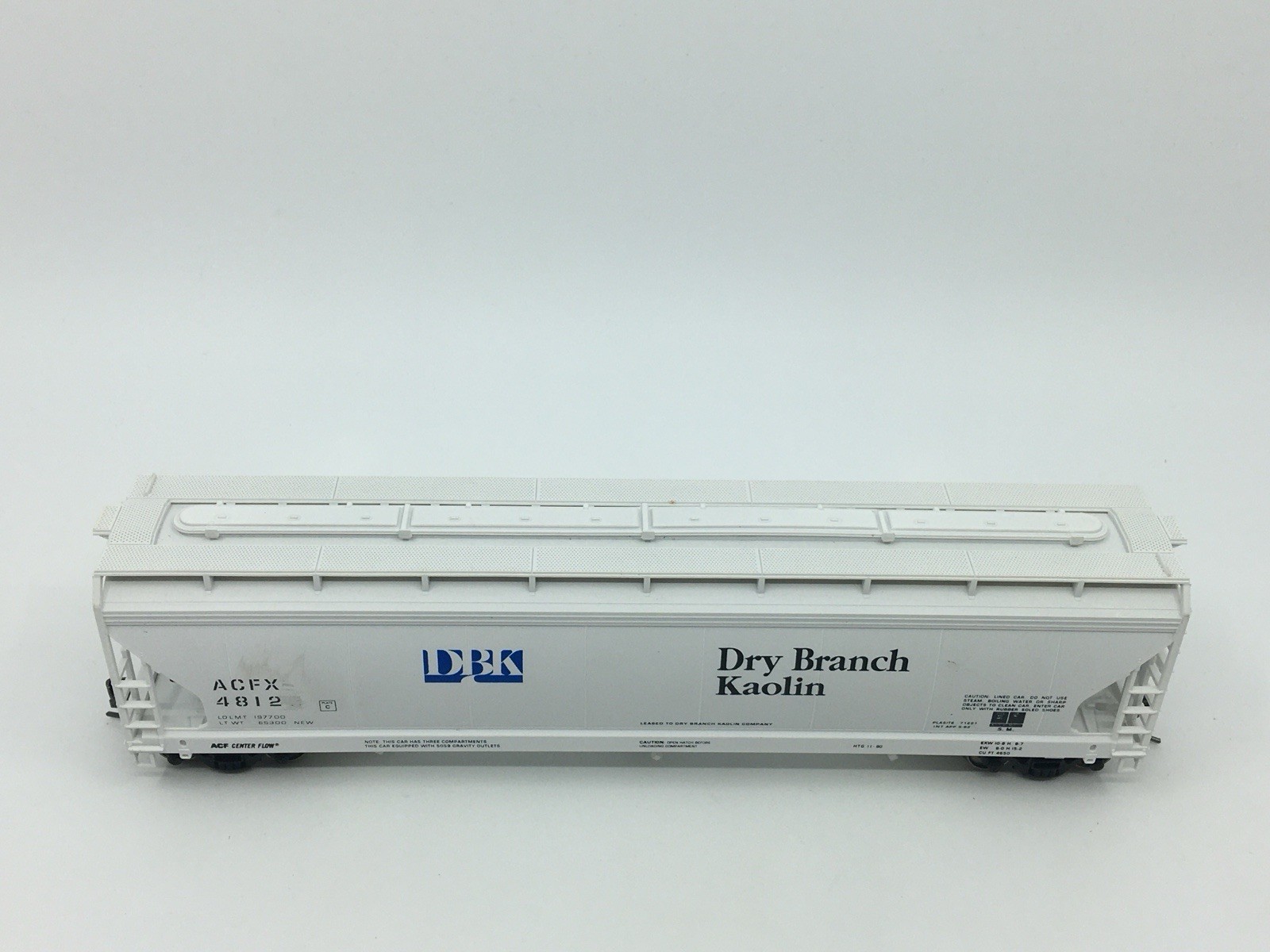 HO Accurail DBK Dry Branch Kaolin ACF 3-Bay Covered Hopper Car ACFX #4812