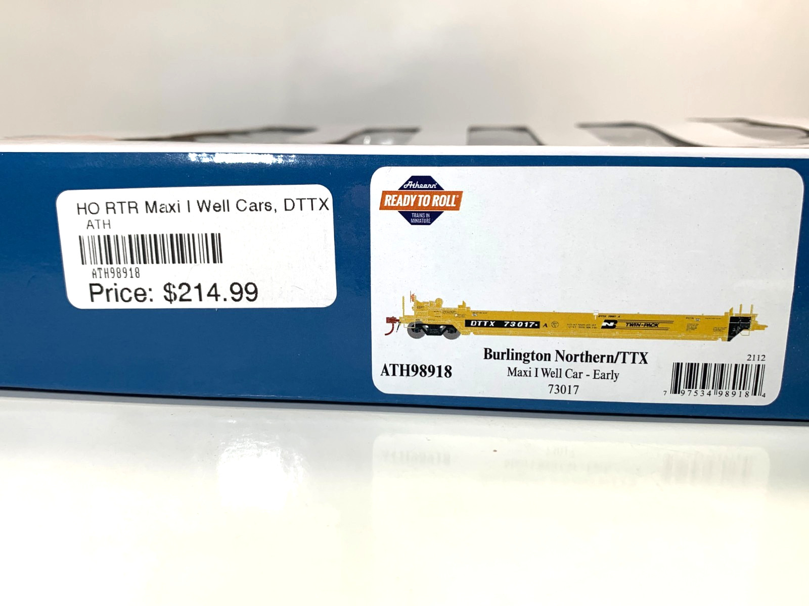 Athearn HO ATH98918 Burlington Northern Maxi Well Cars TTX#73017 – 5 pack