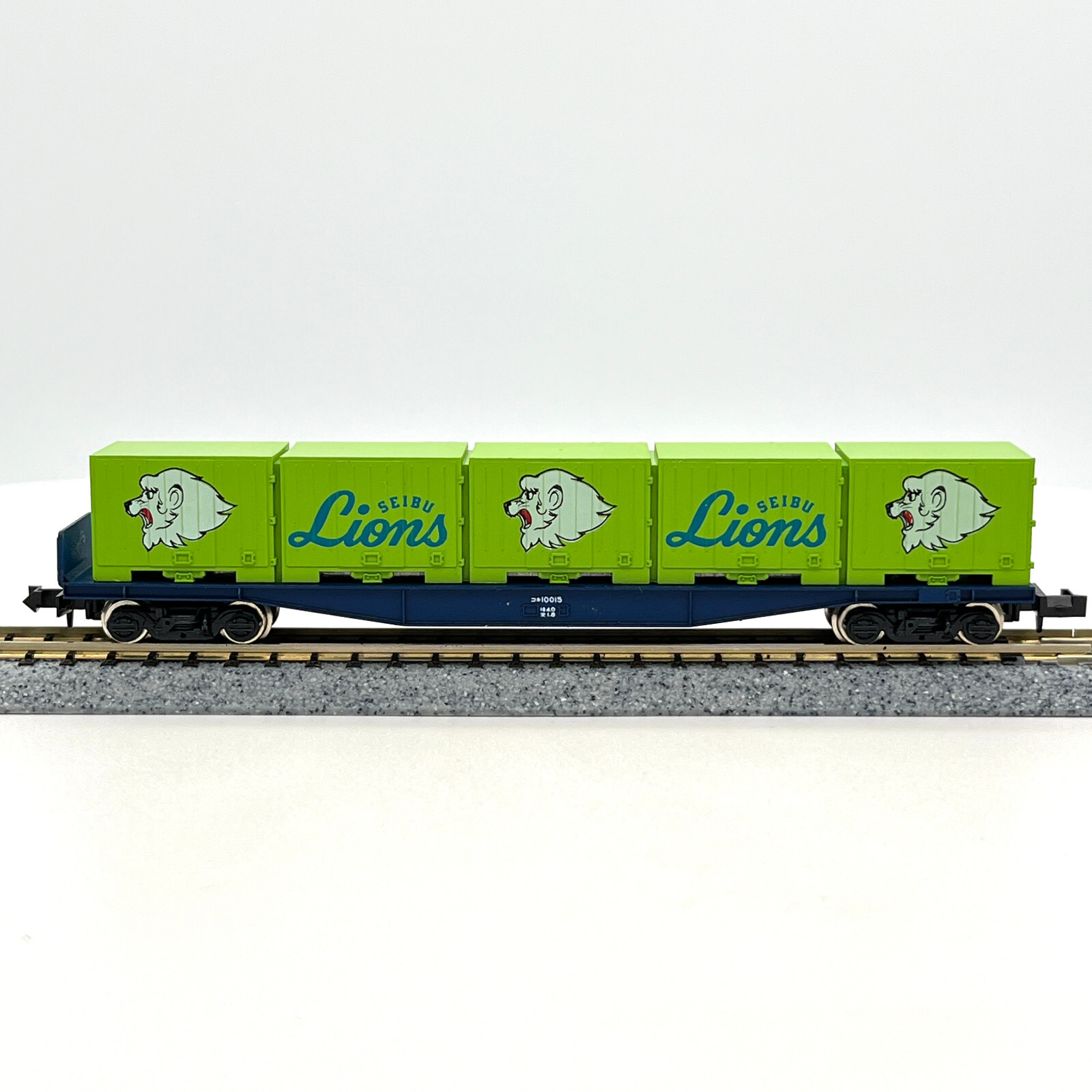 Kato N Scale 802A Seibu Lions Japan Baseball Koki 10000 Flat Car with Containers