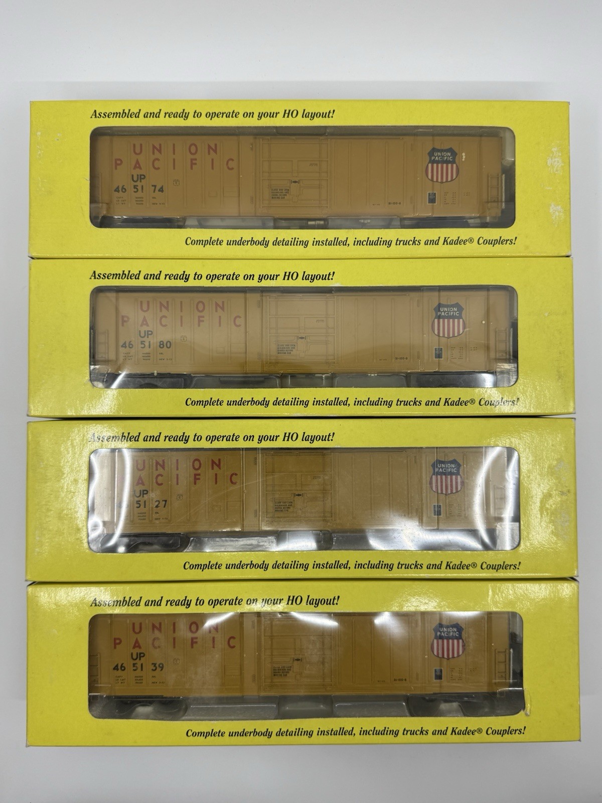 HO Lot of 4 Eel River Models ERM Union Pacific 62’ PC&F Boxcars UP Set #1