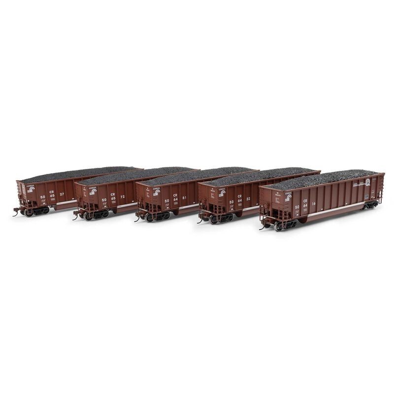 ATHEARN 81599 HO CONRAIL BETHGON COALPORTER with LOAD 5 PACK SET #2