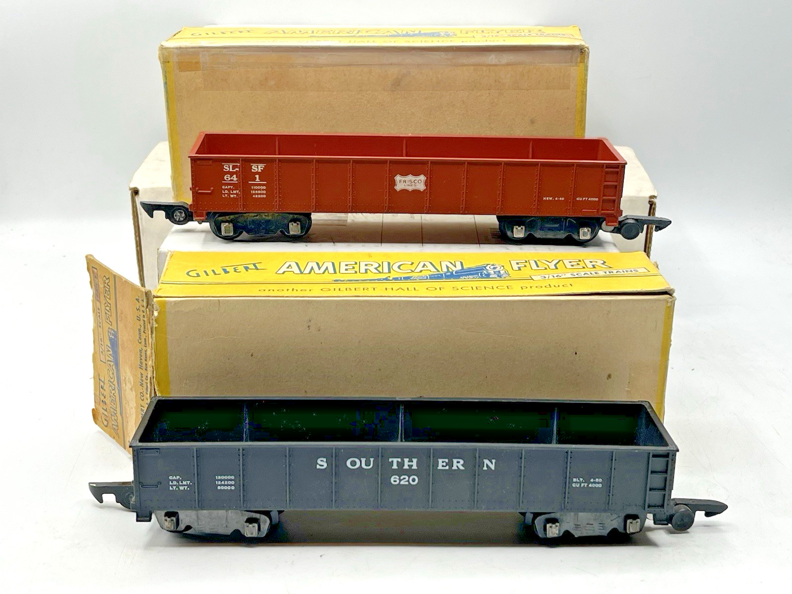 Gilbert American Flyer S Gauge 641 Frisco Gon & 620 Southern Gon – 1953 Only