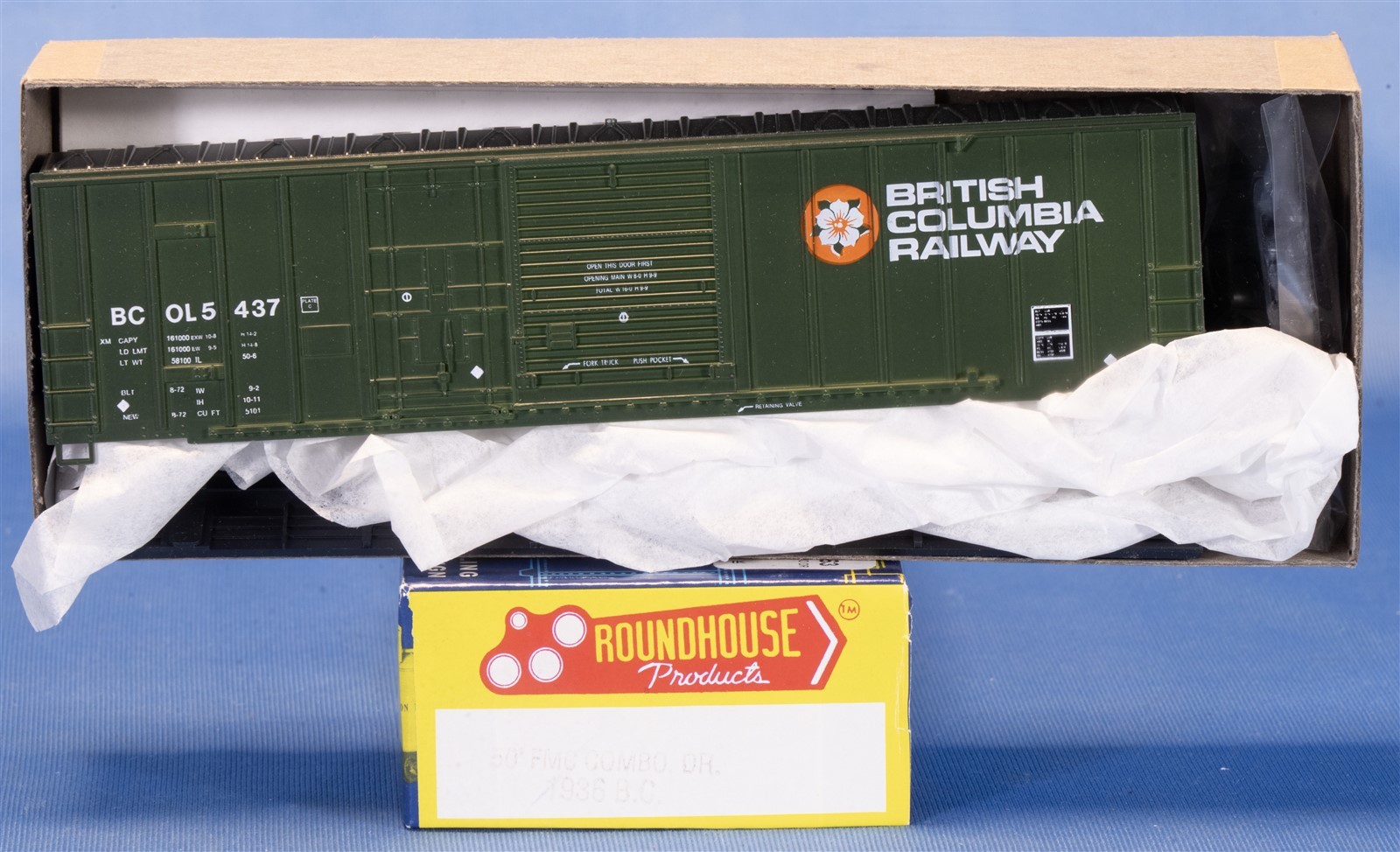 HO Roundhouse 1936 50′ FMC Combo Door Boxcar British Columbia Railway BCOL5437