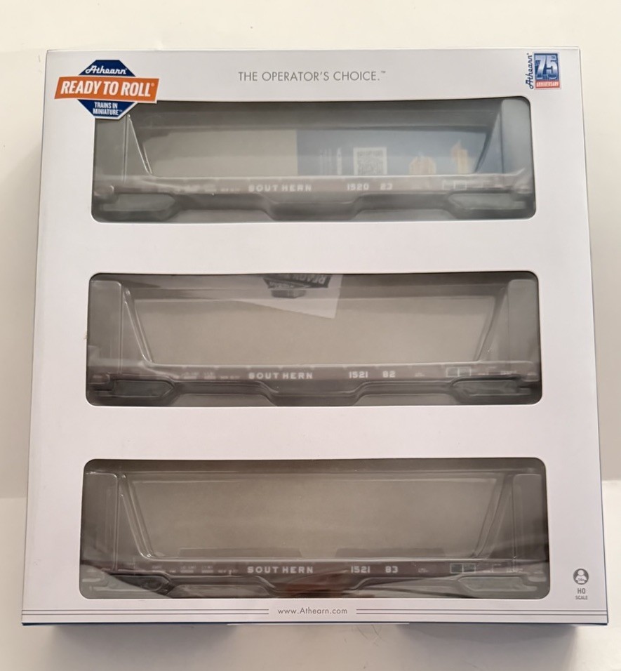 Athearn HO ATH97086 Southern Railway 60’ Flat Car 152023, 152182, 152183