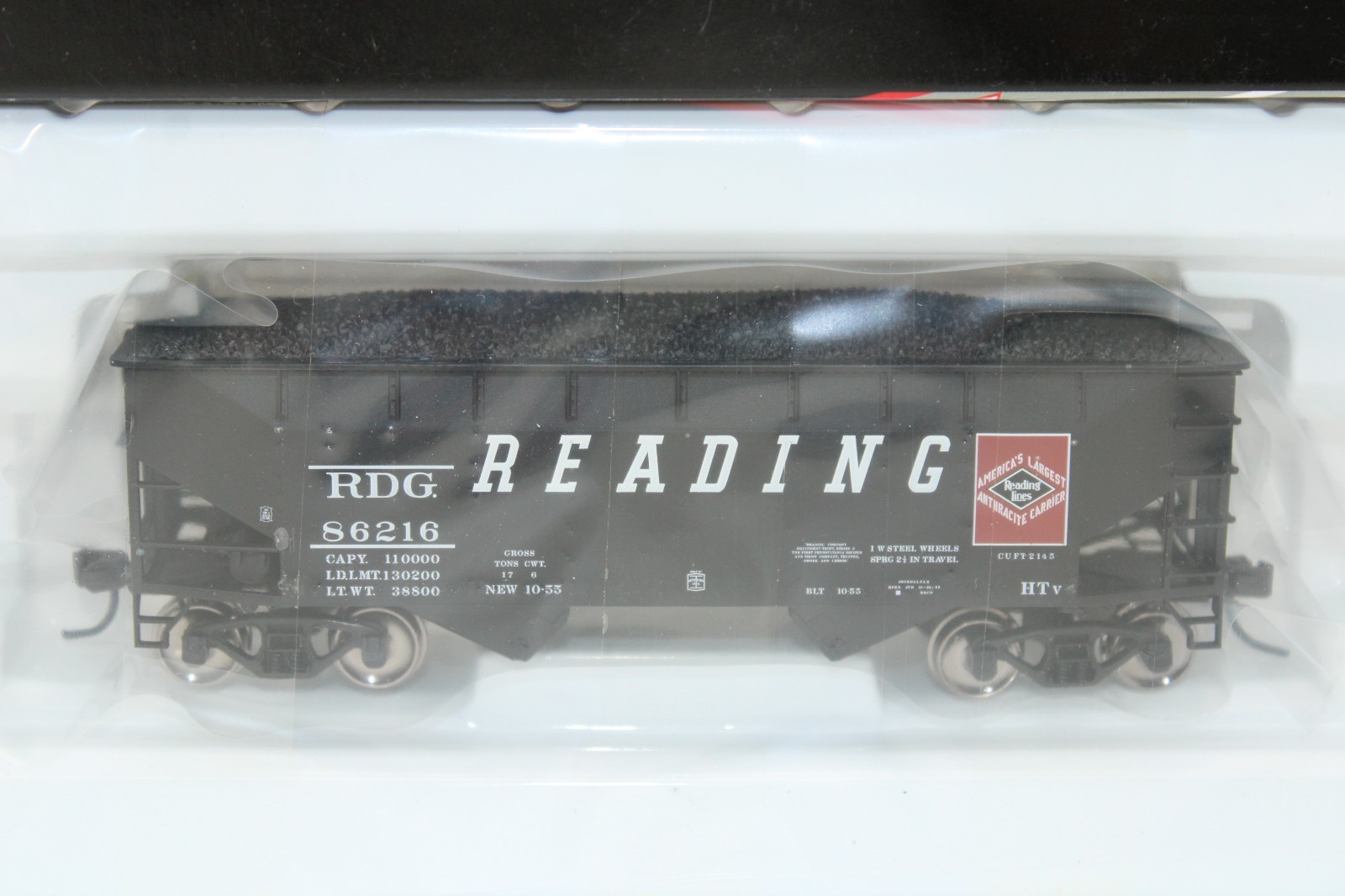 Atlas HO Scale RDG Reading 2 Bay Offset Side Hopper Car w/ Coal Load NOS Sealed
