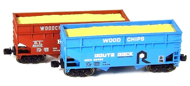 Z Scale ROCK ISLAND 33′ Extended-Top Woodchip Hoppers ~ FTCOL73 Set #1 ~ NIB