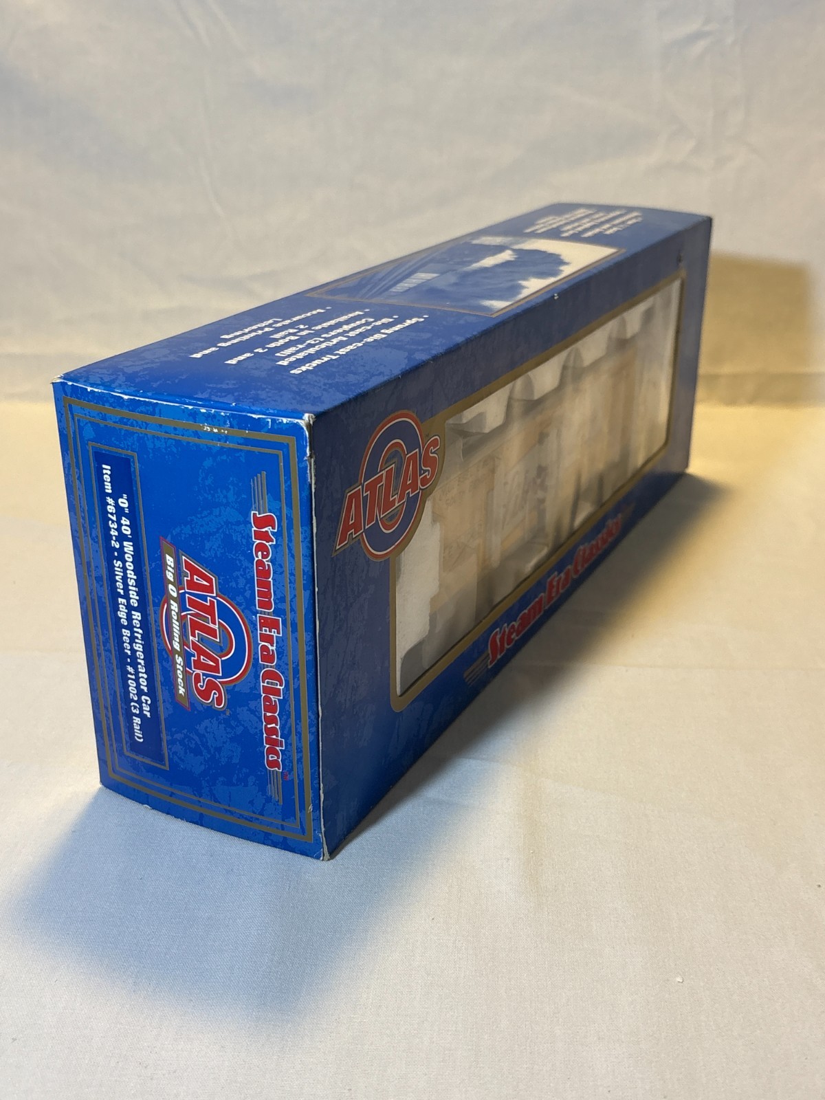 Atlas “O” 40′ Woodside Refrigerator Car 6734-2 Silver Edge Beer #1002 3 Rail NEW