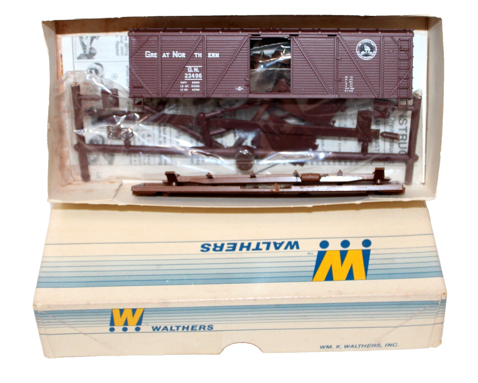 Walthers 932-2009 HO 40′ DS Wood Box Car Kit CN 461010 NIB 1984