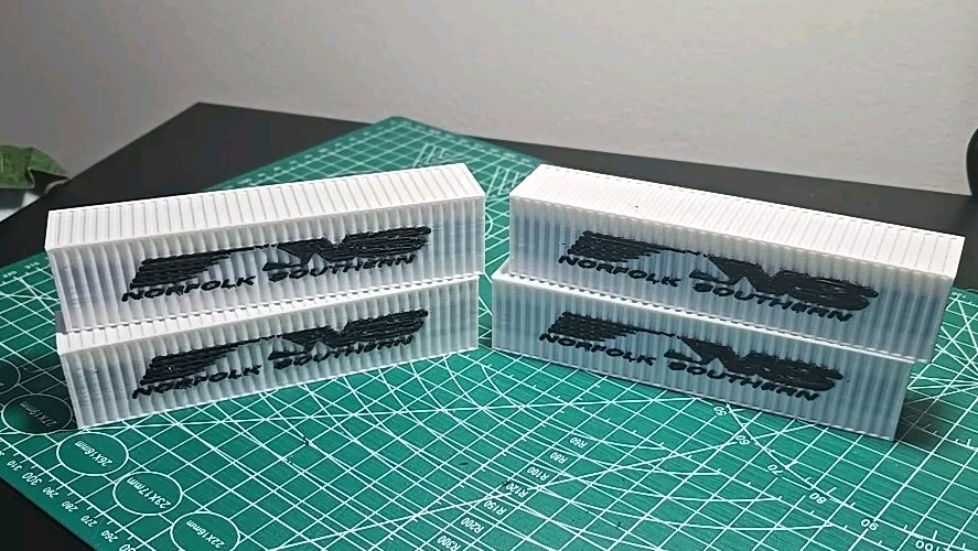 4 Pack HO 1/87 Scale 40′ Shipping Containers Norfolk Southern Road Name FreeShip