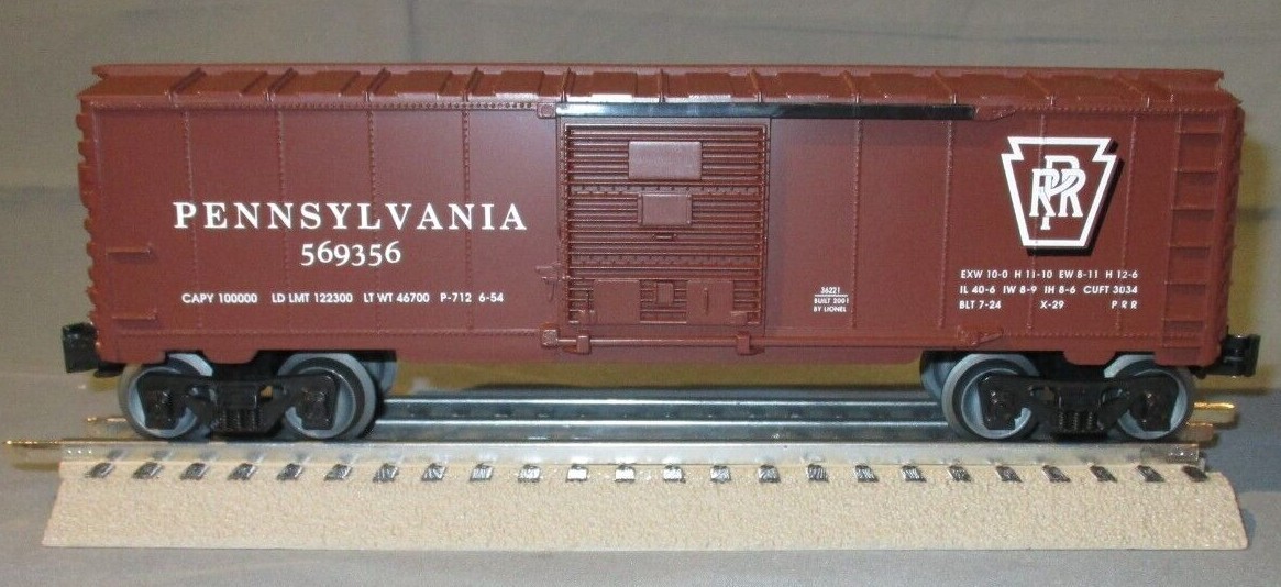 Lionel 36221 Pennsylvania PRR # 569356 Tuscan Boxcar O/027 ga. 2001/02
