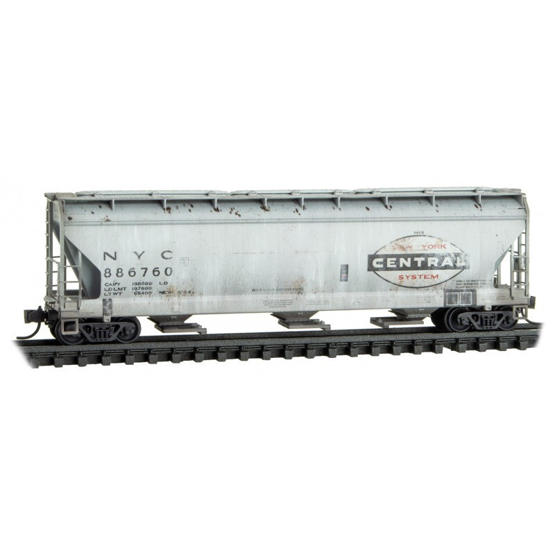 Conrail ex-PC NYC 3-Bay Covered Hopper Weathered Micro-Trains 094 45 591 N SCALE