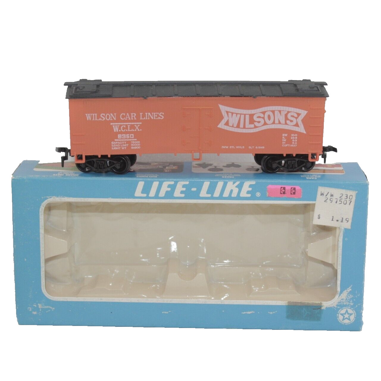 Life-Like Ho Scale Wilson’s Car Lines W.C.L.X. #8360 Train Reefer Car & Box