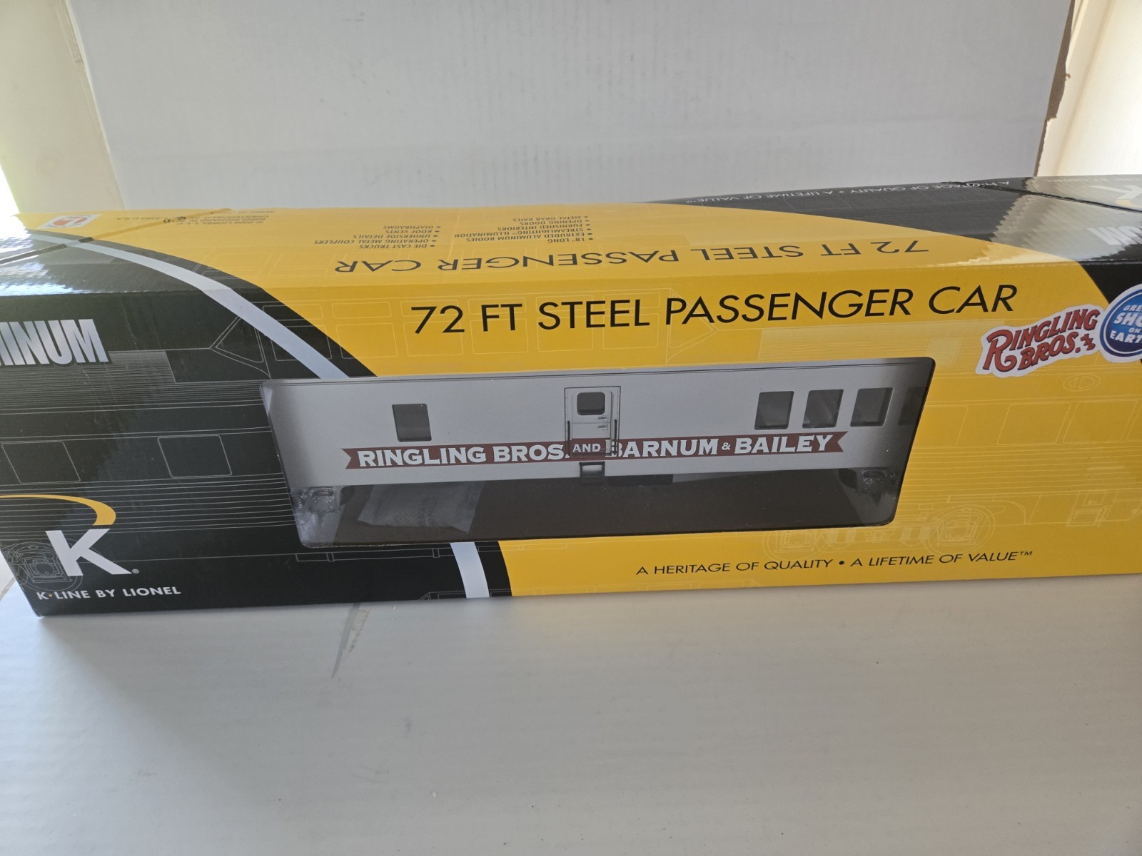 K Line O Gauge Ringling Bros 18in Aluminum Pie Car New Sealed Sweet