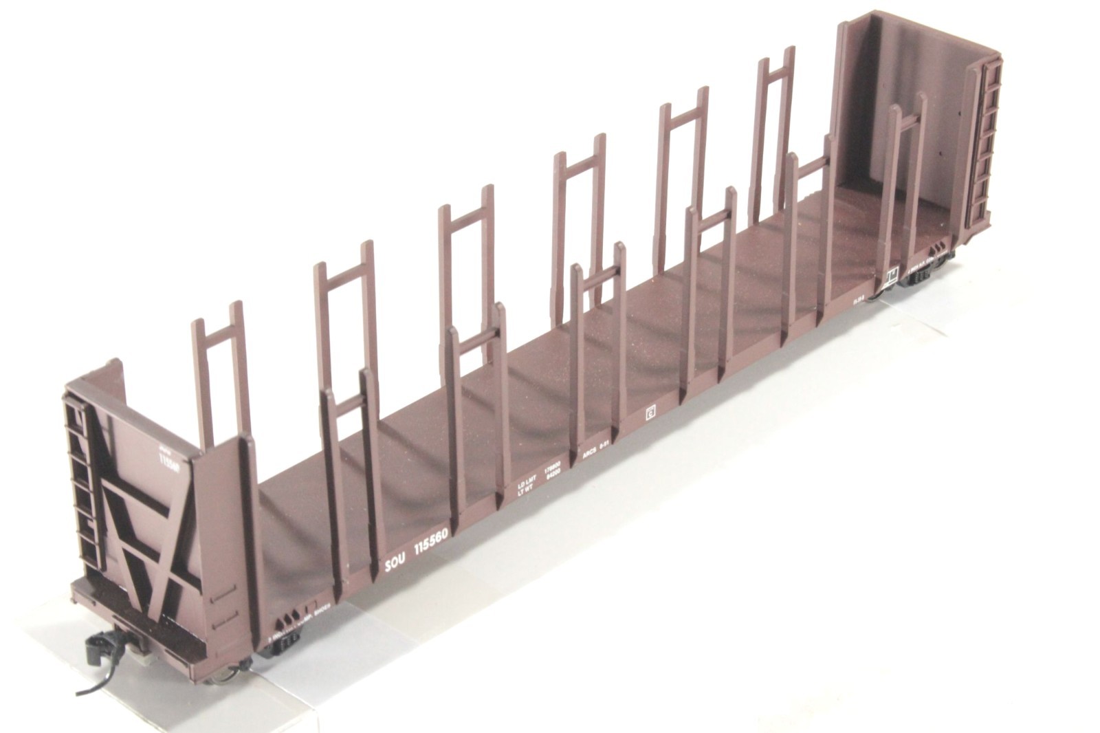 HO Walthers Southern Railway 60ft Pulpwood Rack #115560 Mtl Whls Kd Minus 2 Step