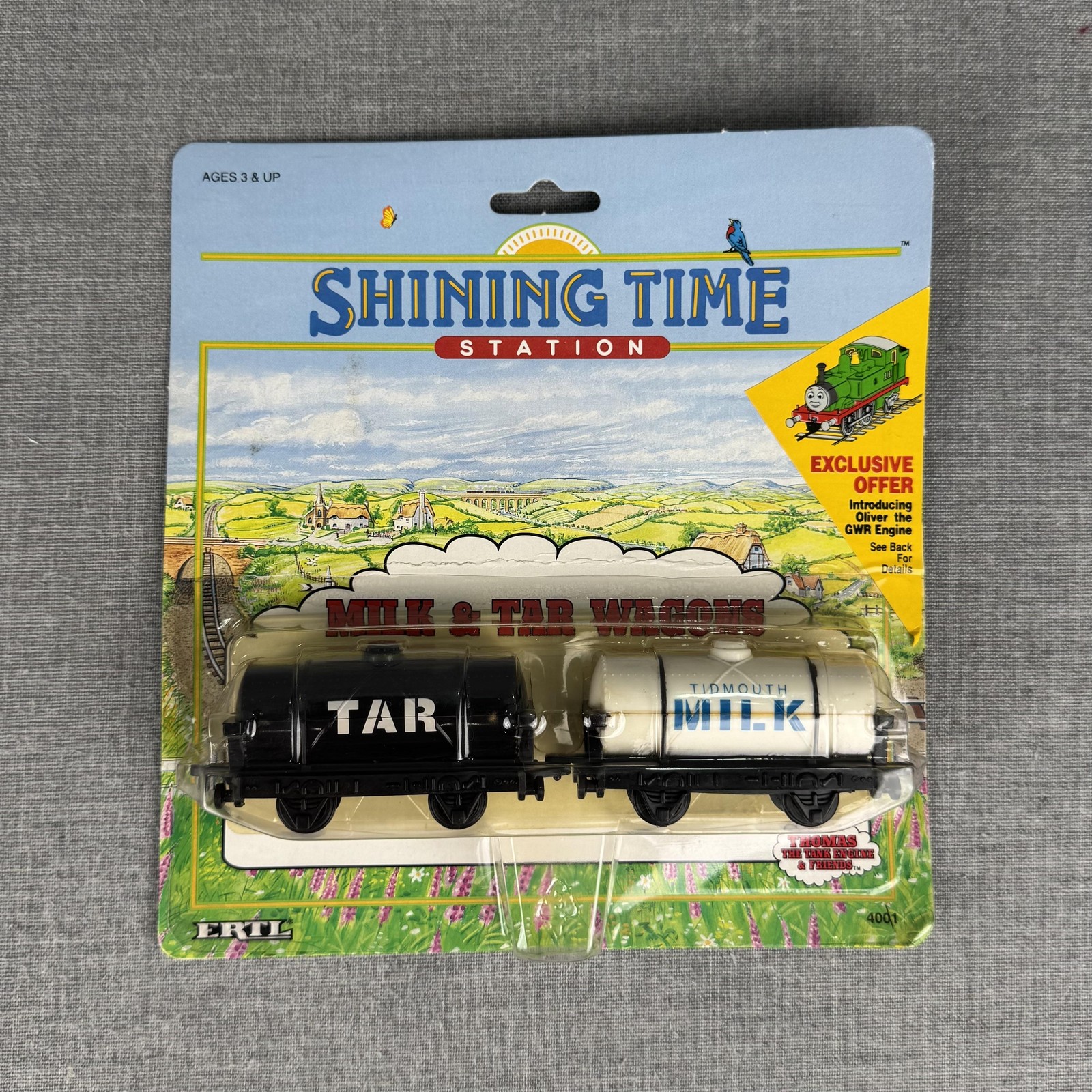 Vintage Thomas & Friends Shining Time Station Milk & Tar Wagons 4001 Toy Ertl