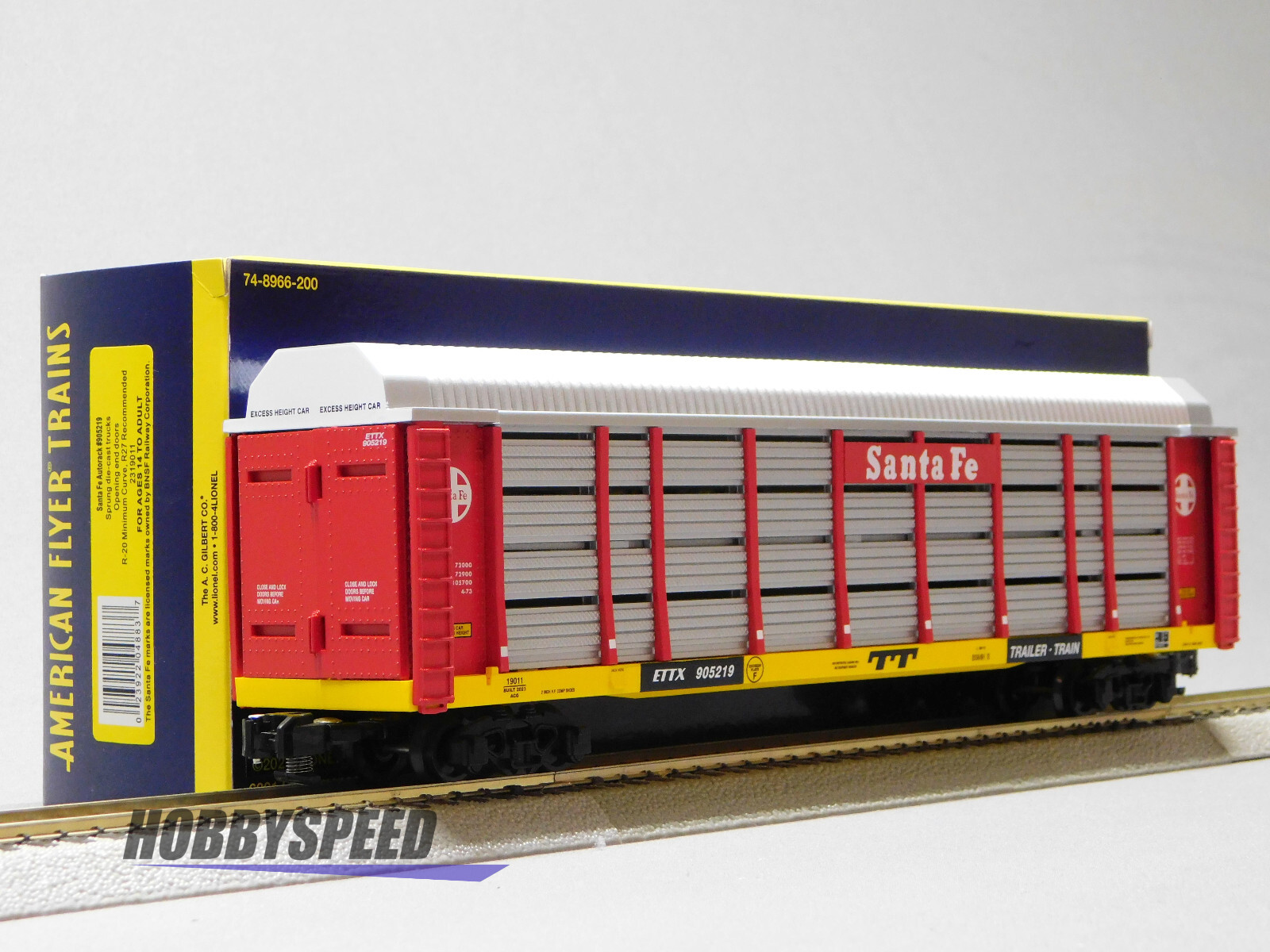LIONEL AMERICAN FLYER S GAUGE SANTA FE AUTORACK #905219 freight car 2319011 NEW