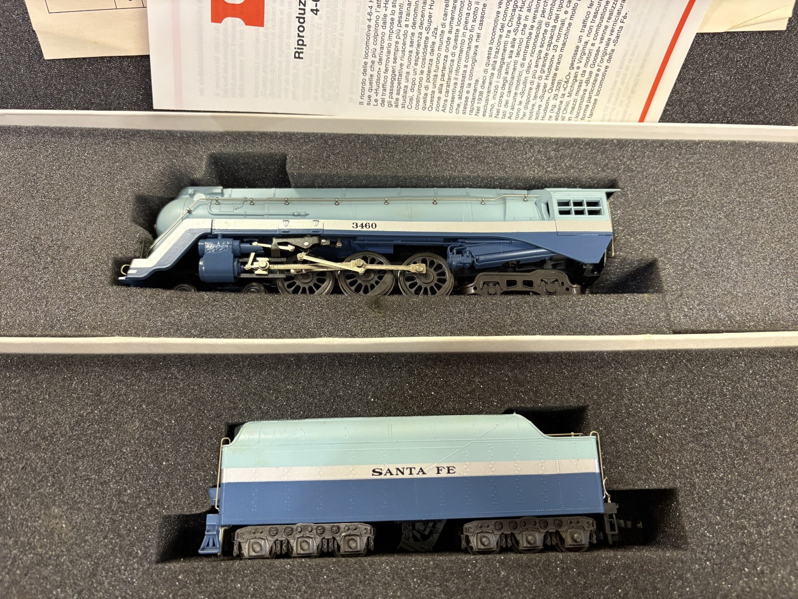 DCAS-RivaRossi HO Scale 4-6-4 Hudson Santa Fe Blue Goose #3460 Steam Locomotive