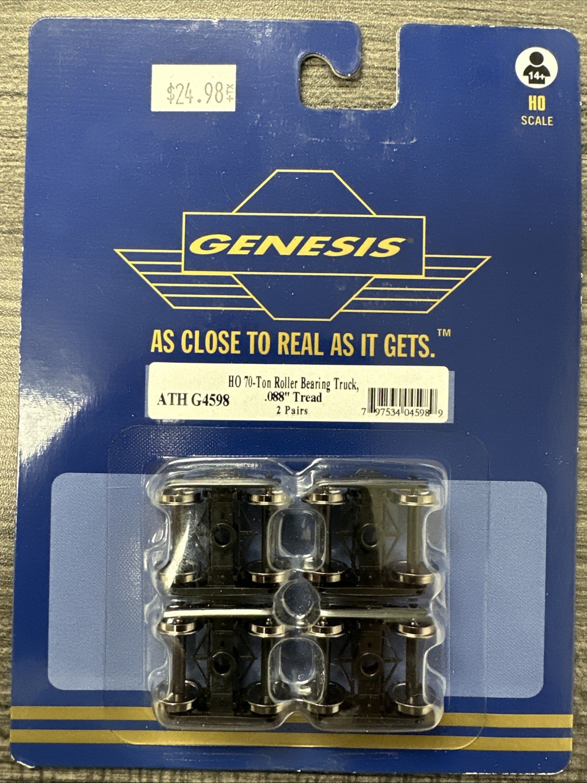 Athearn Genesis HO ATHG4598 70-Ton Roller Bearing Trucks .088″ – 2 pairs NIP!