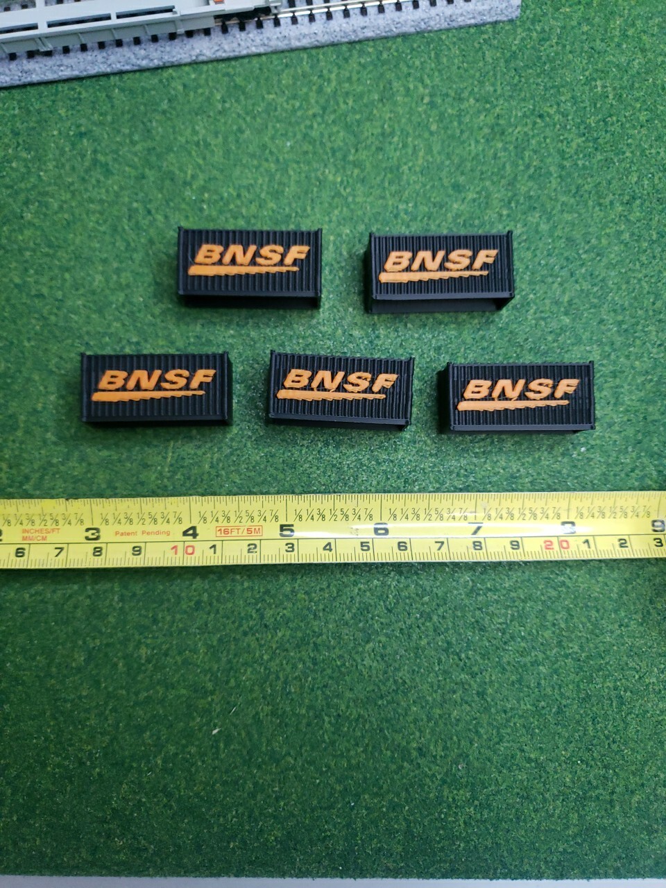 1/160 N Scale 5 Pack 20ft Shipping BNSF Containers Orange + Black FREE SHIPPING