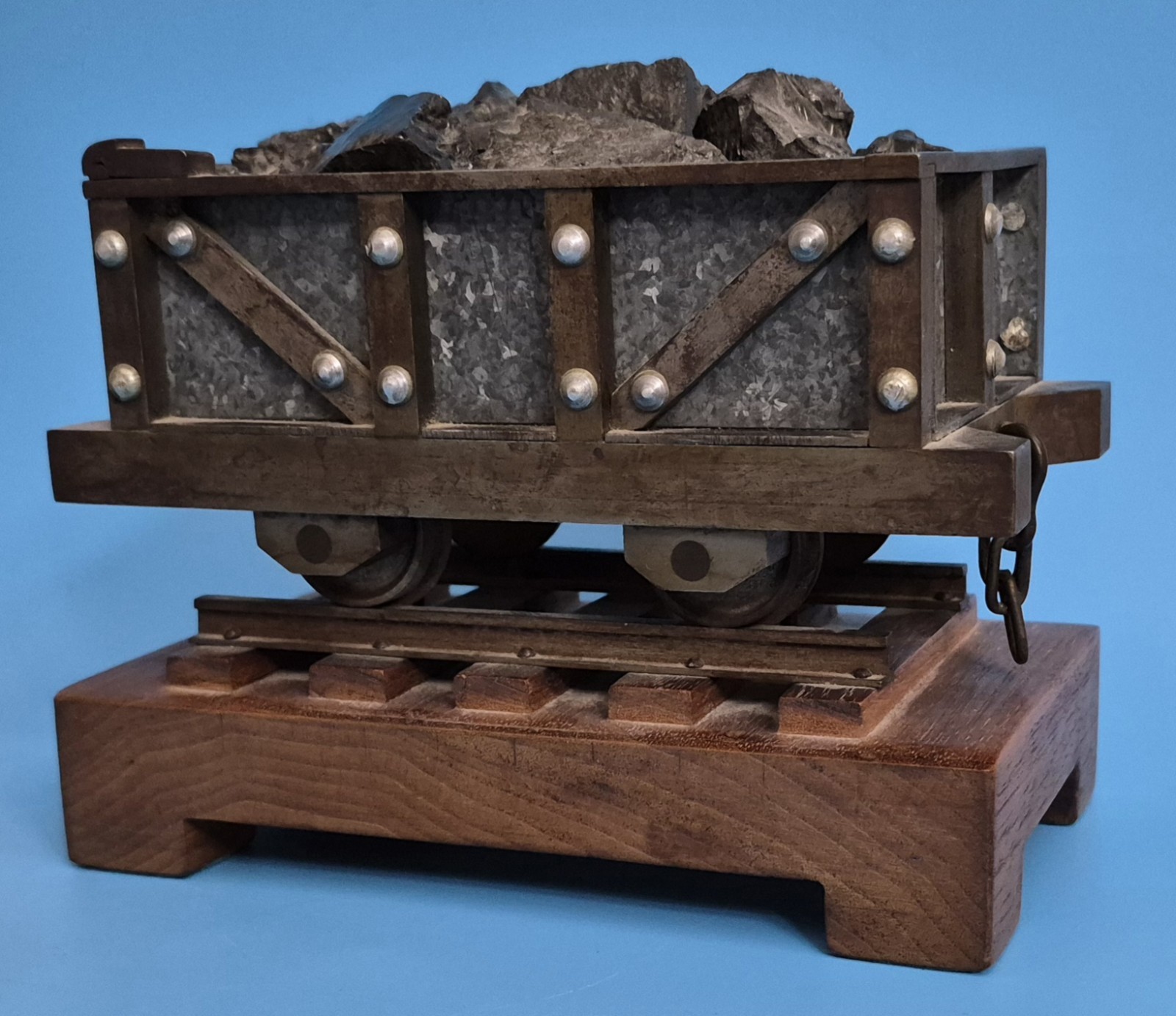 Vintage Hand Made Machined Miniature Coal Mine Rail Car Incredible Craftsmanship