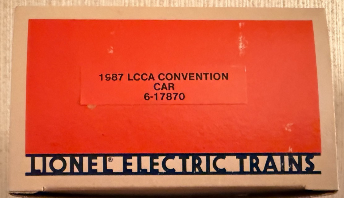 Lionel 1987 LCCA Convention Car 6-17870 NIB