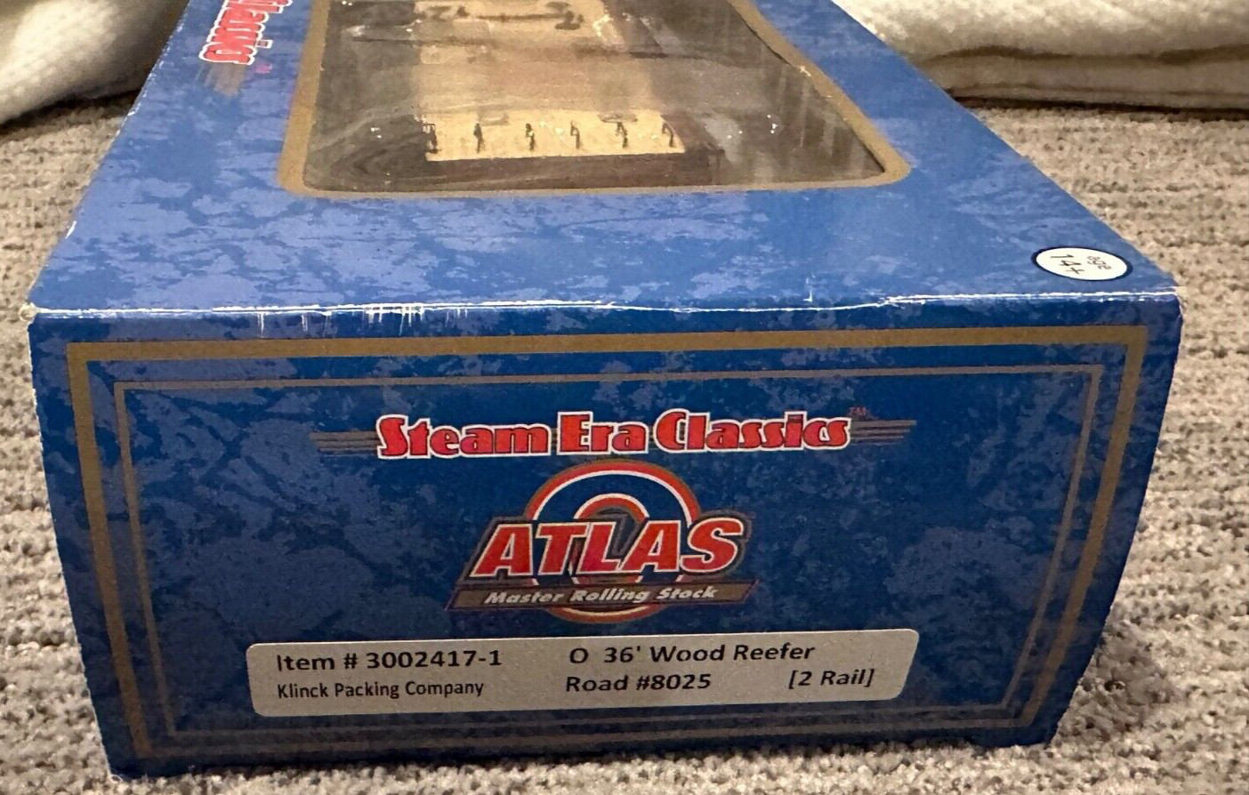 Atlas “O” 40′ Re-Built Wood Reefer Car, Item #9158-2, Silver Edge #411, 2 Rail