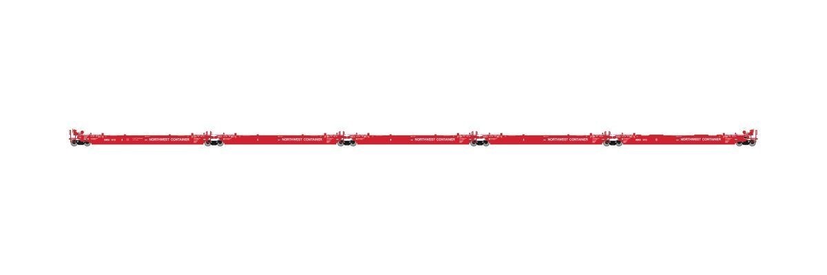 HO-Gauge – Athearn – Northwest Container Maxi III Well Car #1013 5-Pack