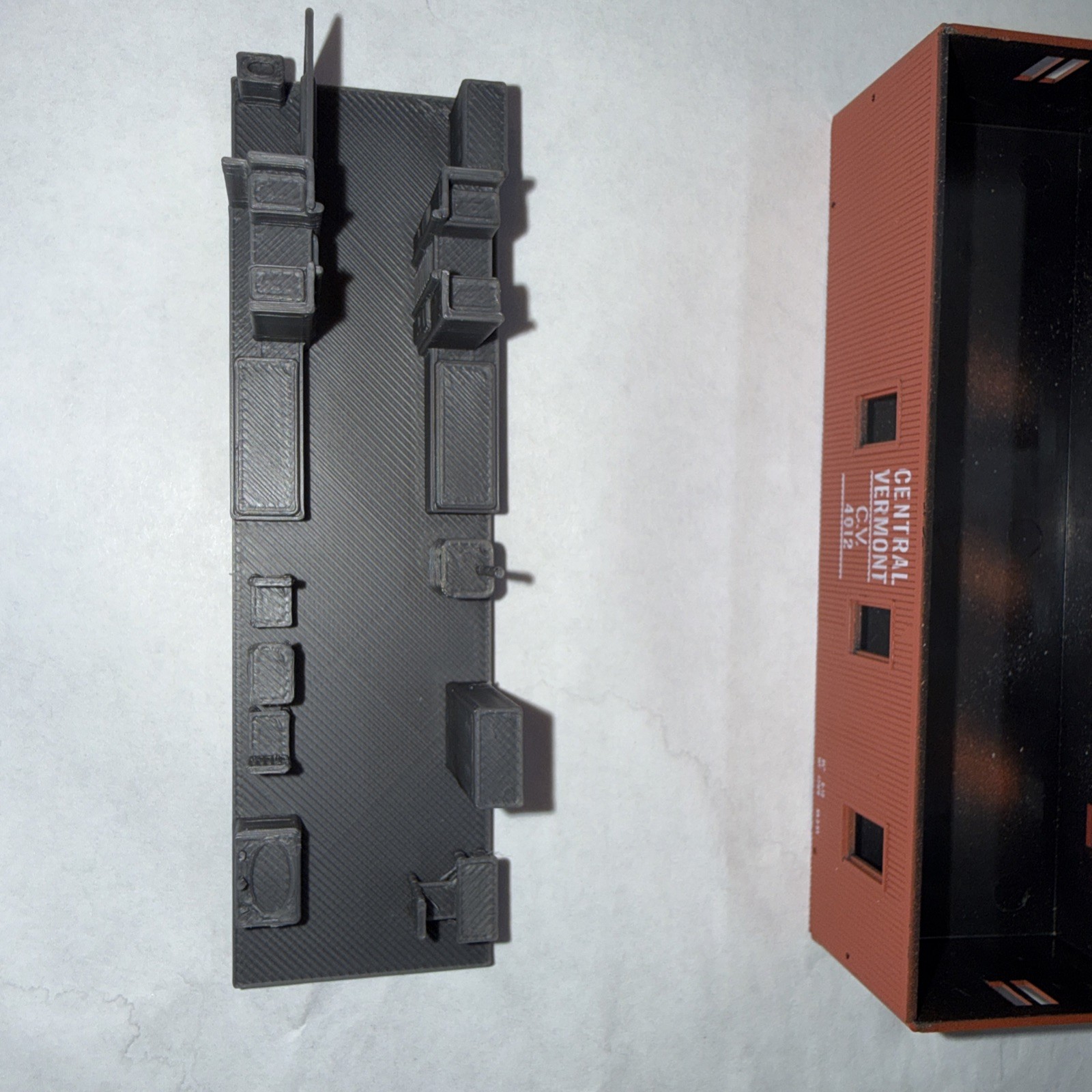 HO Scale Caboose Interior Fits Roundhouse Wooden Caboose Gray 3D Print