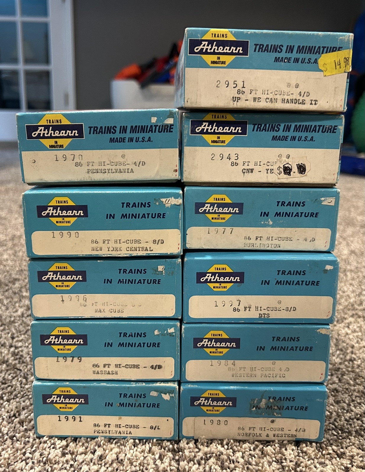 Athearn HO Scale 86 Ft Hi-Cube 2/4Door Box Car unbuilt NIB Kits Lot of 11 Cars