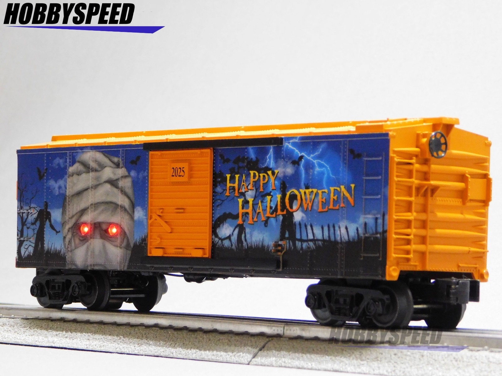 MTH RAILKING HALLOWEEN MUMMY 2025 BOXCAR GLOWING LEDs eyes O GAUGE 30-71231 NEW