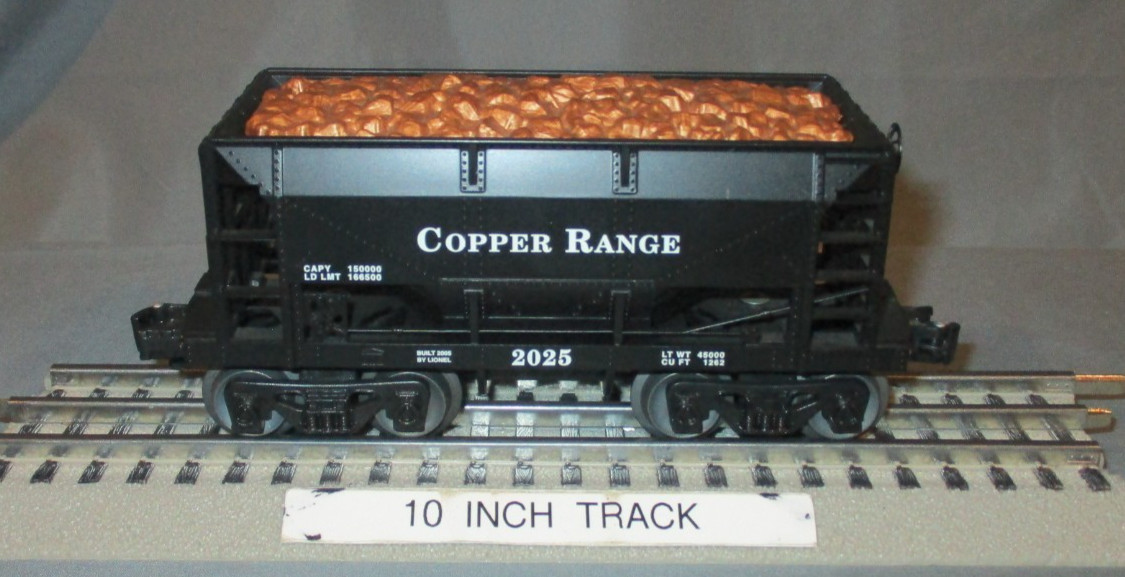 Lionel 16484 Copper Range # 2025 Black Ore Car w/ Remv Ore Load O/027 ga 2005
