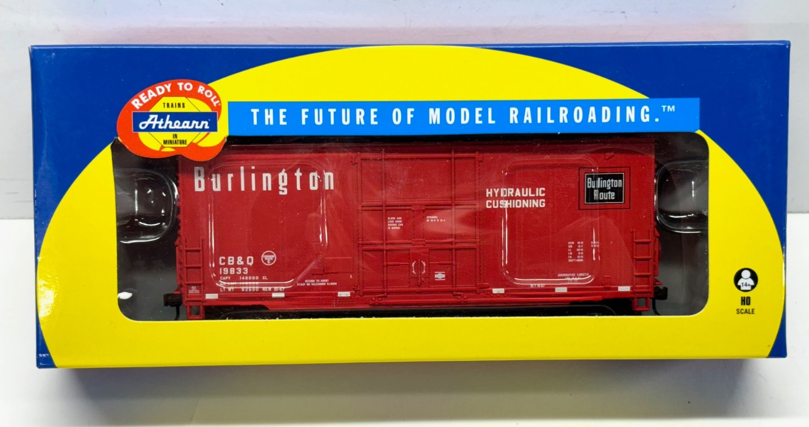 Athearn HO CB&Q Burlington Hi-Cube Box Car #19833 & 19864. 76615. New