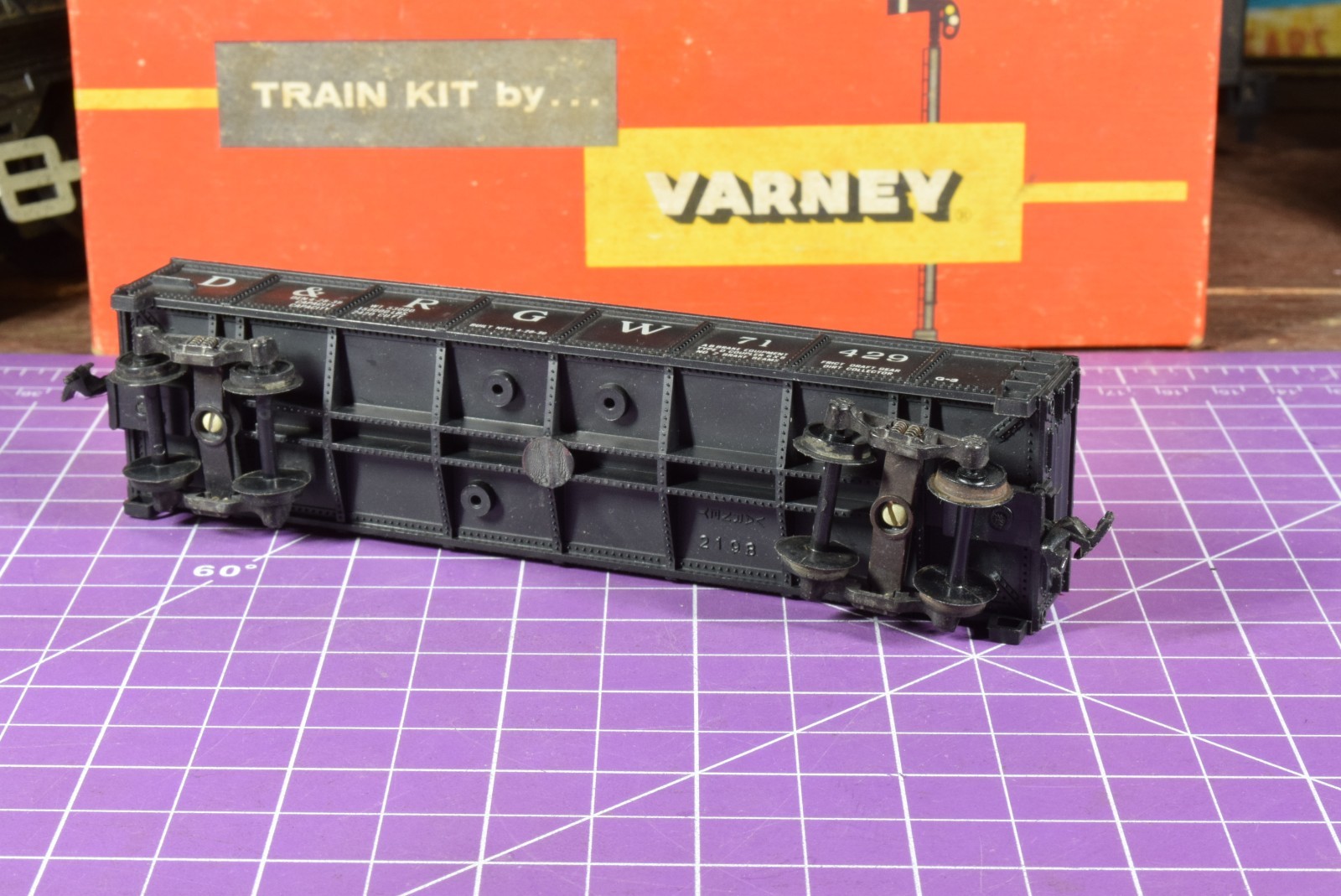 TrkRdy Varney D&RGW Ore Car 71429, active spring die cast trucks, original box