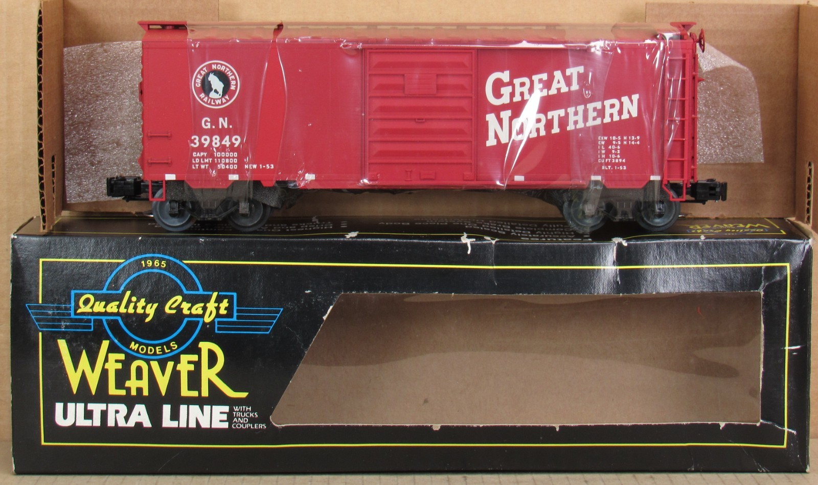 Weaver/Petersen Supply Great Northern PS-1 40′ Boxcar 39849 O-Gauge (3-Rail) NOS