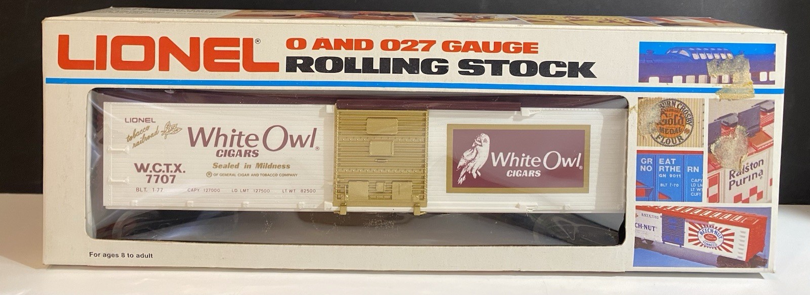 Lionel 6-7707 White Owl Cigars Boxcar O/O27 Gauge Vintage 1977 NIB NOS