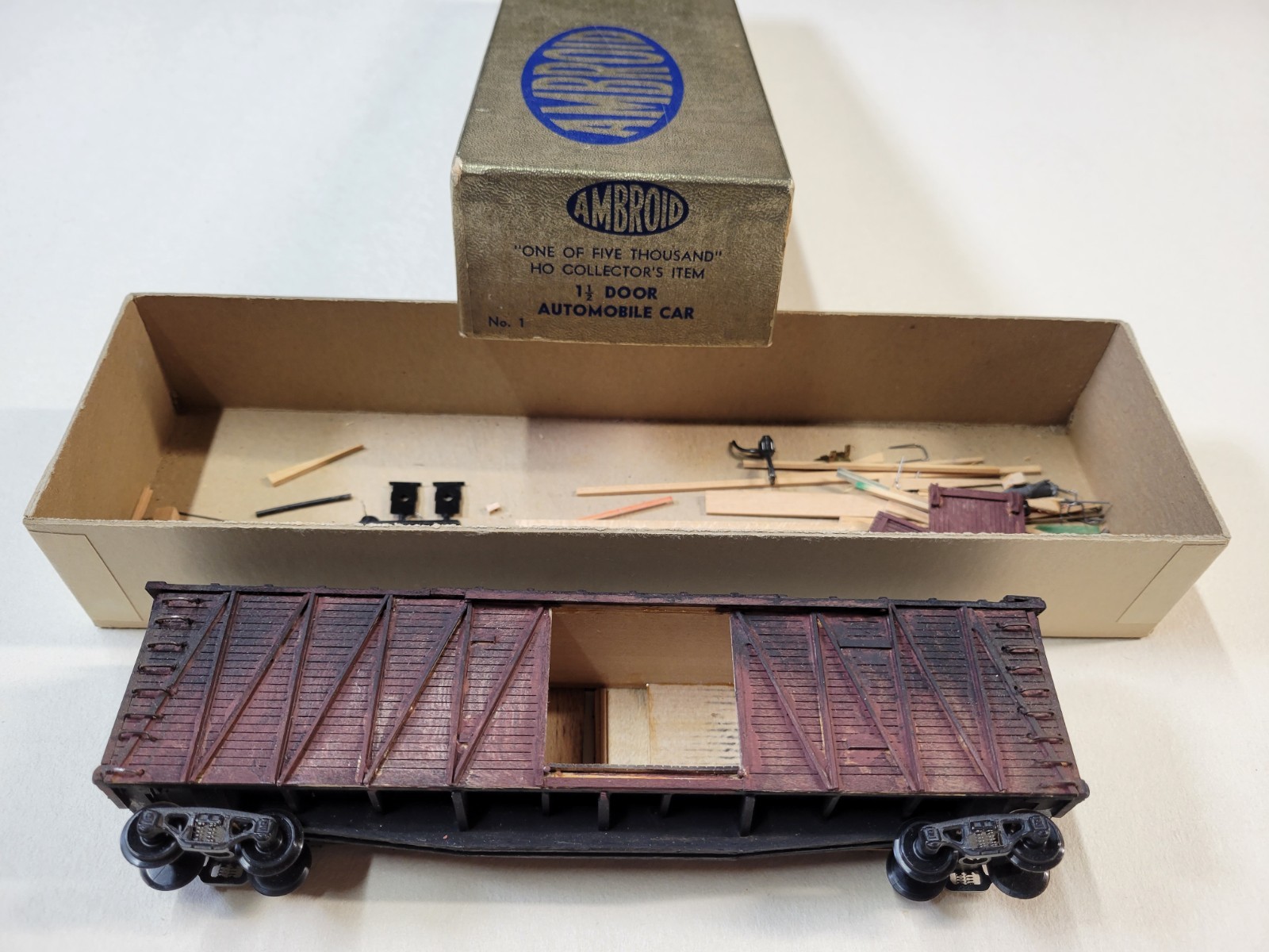 Ambroid No 1 Automobile Box Car, 1 & 1/2 Doors