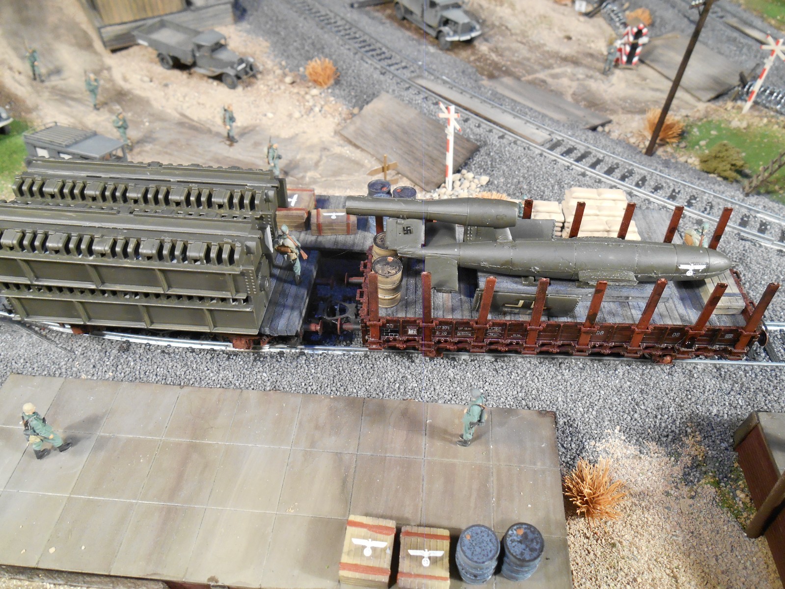 HO Roco Minitank German V1 Rocket Train Custom Detailed #A2893