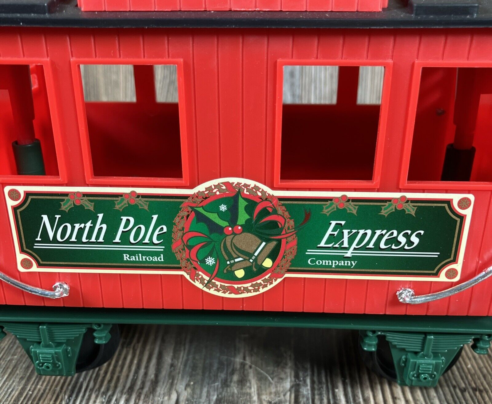 North Pole Express Train Caboose, Scientific Toys Christmas 10.5in long, G Gauge