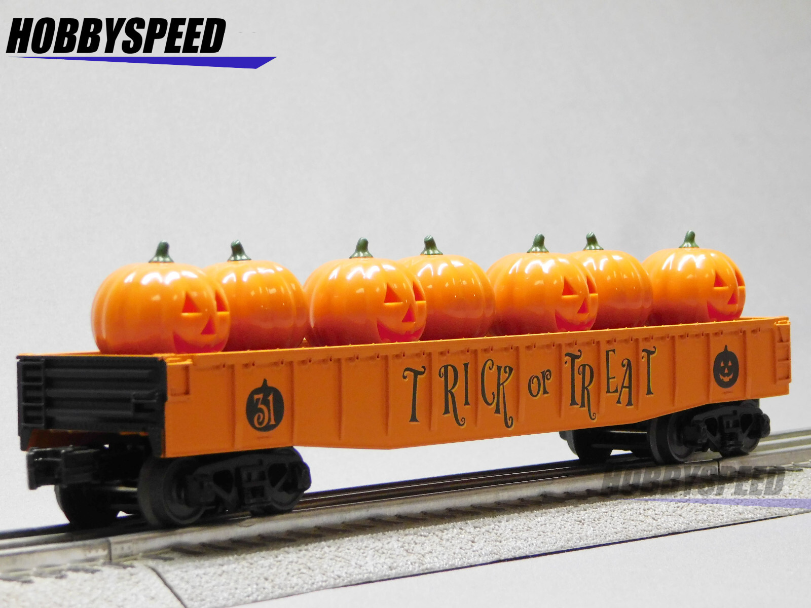 MTH RAILKING HALLOWEEN GONDOLA CAR W/FLICKERING JACK O LANTERNS 30-72244 NEW