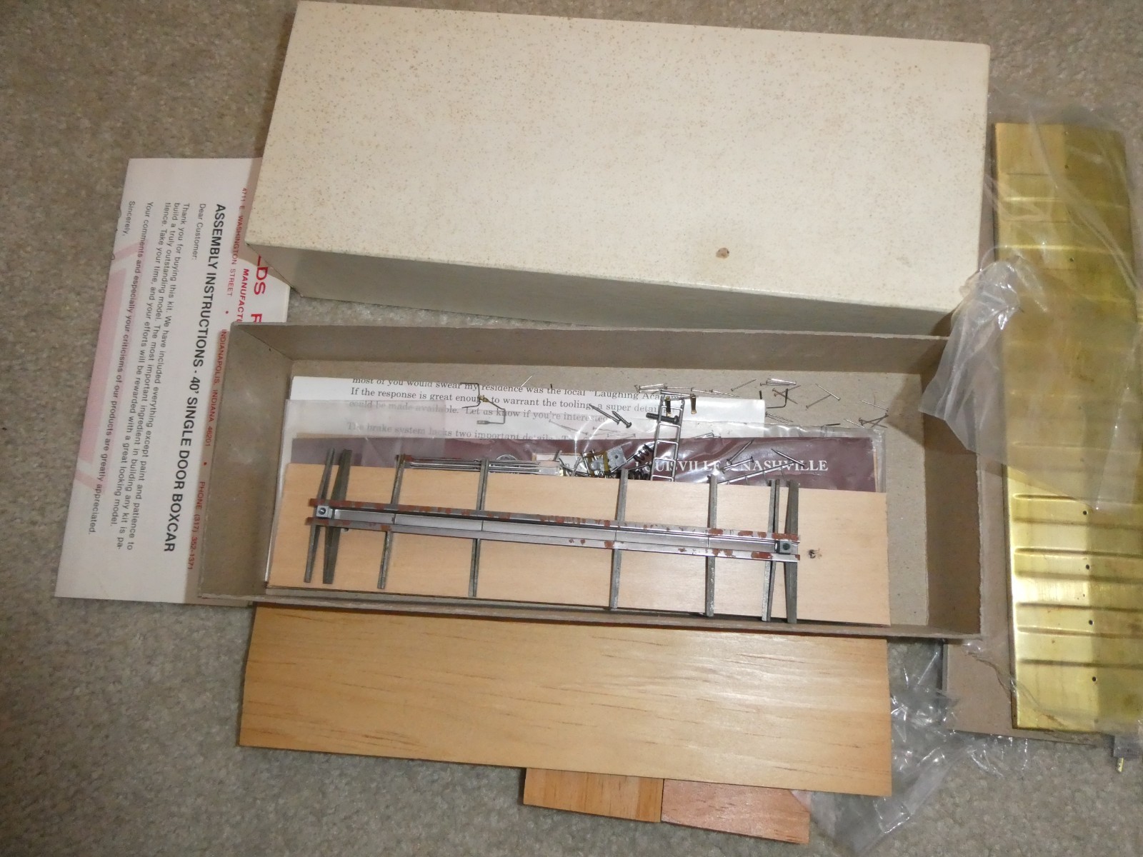 Vintage O Scale Cooper’s Freight Yard Wood Metal L&N Box Car Kit CF05 OB