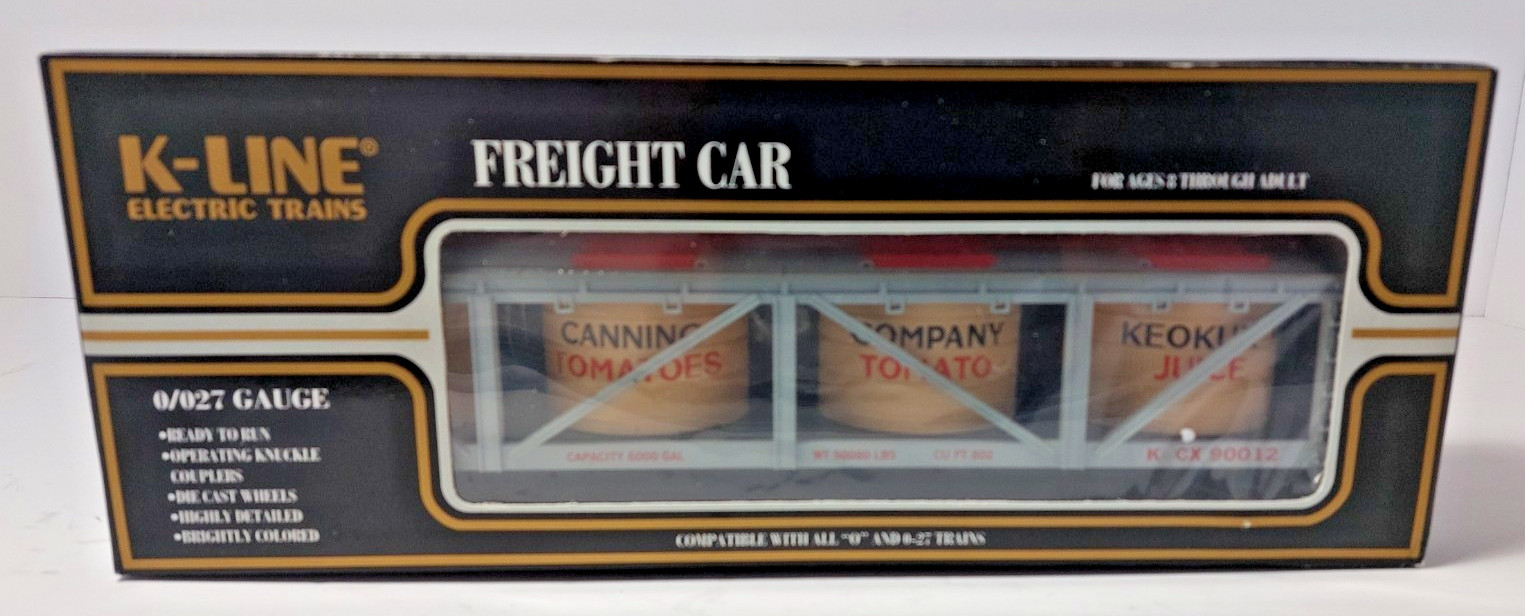 UNOPENED K-Line K-90012 O Gauge KCC Keokuk Canning Company Vat Car Lionel Comp