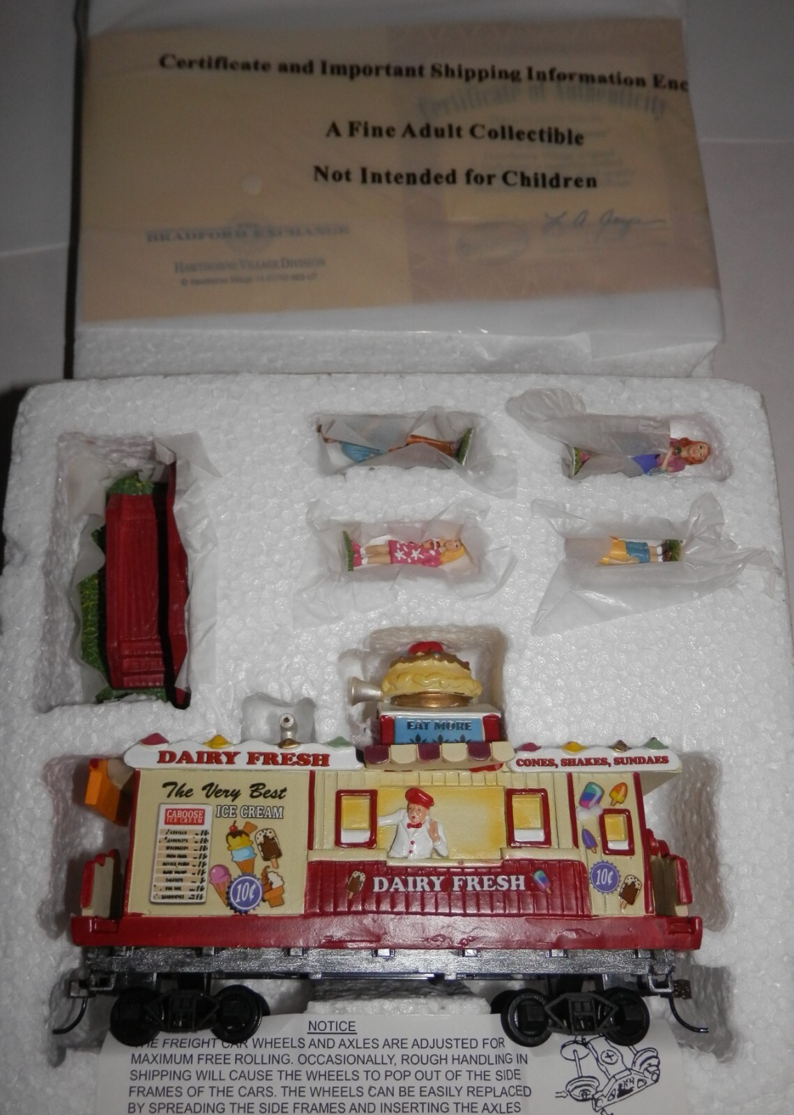 Hawthorne Village HO Scale Sweet Treats Caboose with Figures & COA