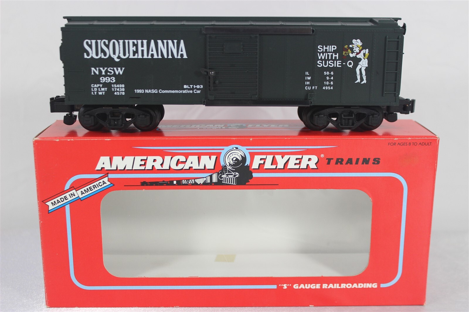 American Flyer 48480 NASG 1993 Commemorative Susquehanna Box Car AF NYSW NIB
