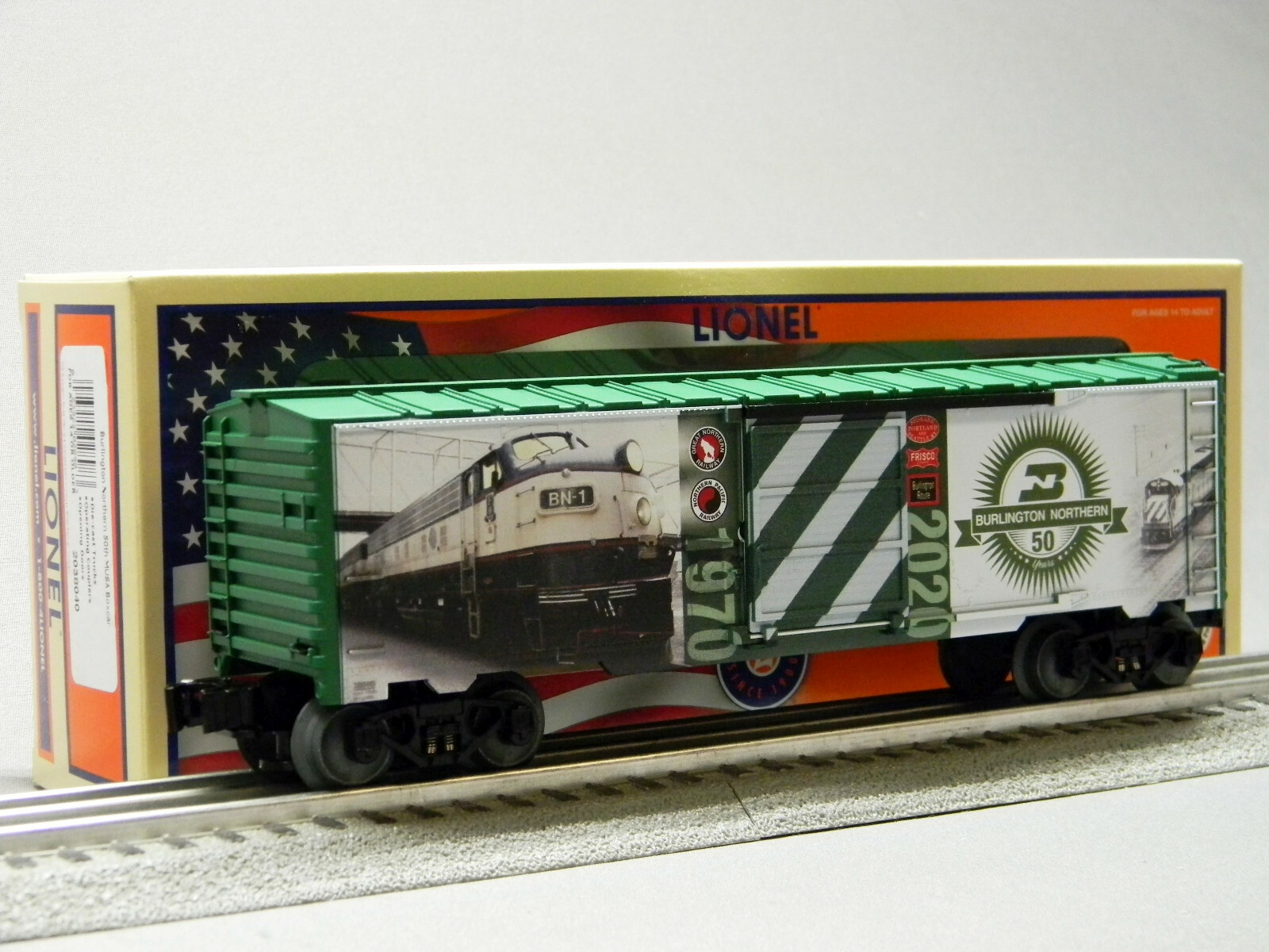 LIONEL BN BURLINGTON NORTHERN 50TH MUSA BOXCAR O GAUGE rolling stock 2038040 NEW