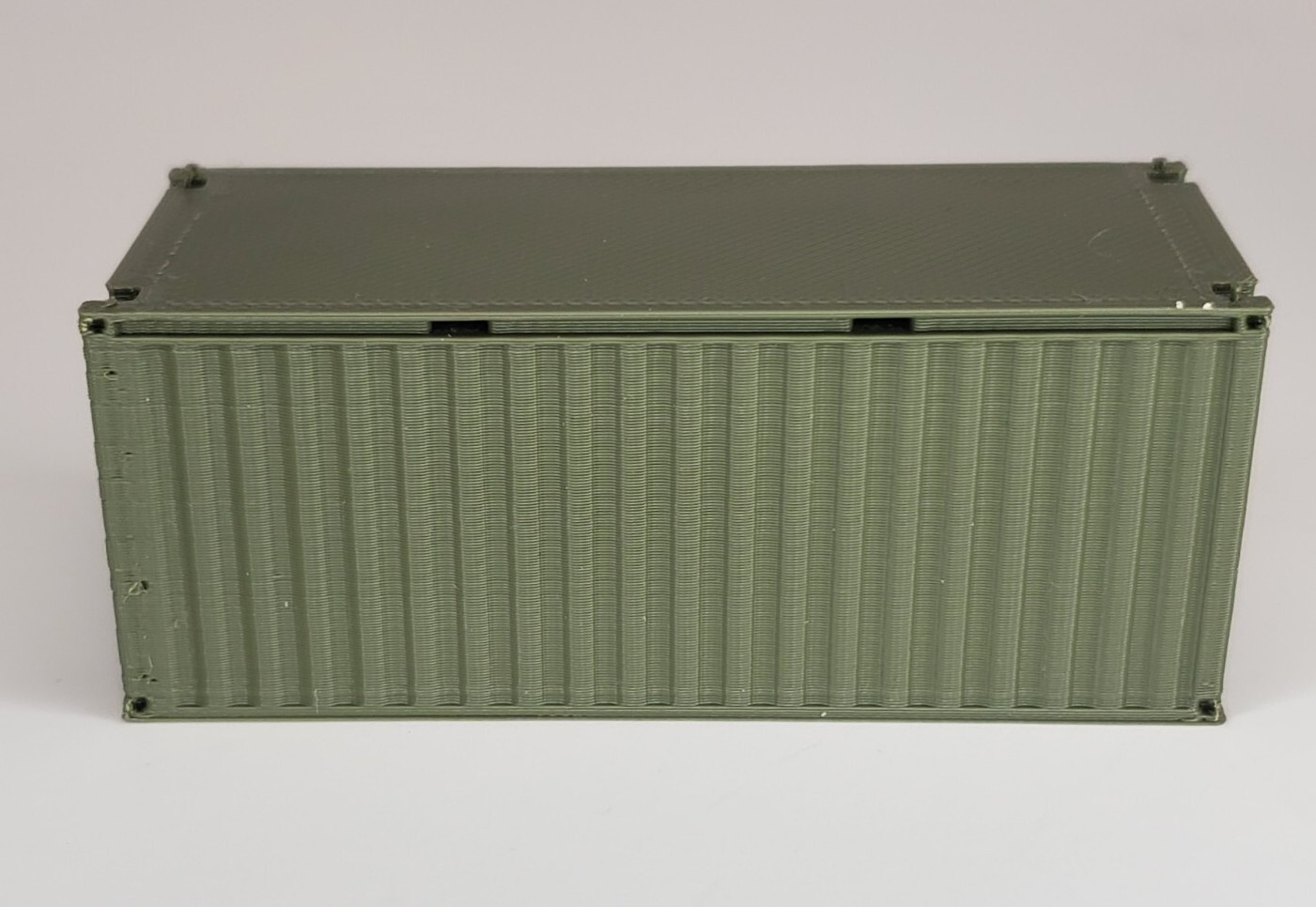 Set of 2 – HO Scale 20′ Ft Shipping Containers – Green – Train Freight Stacking