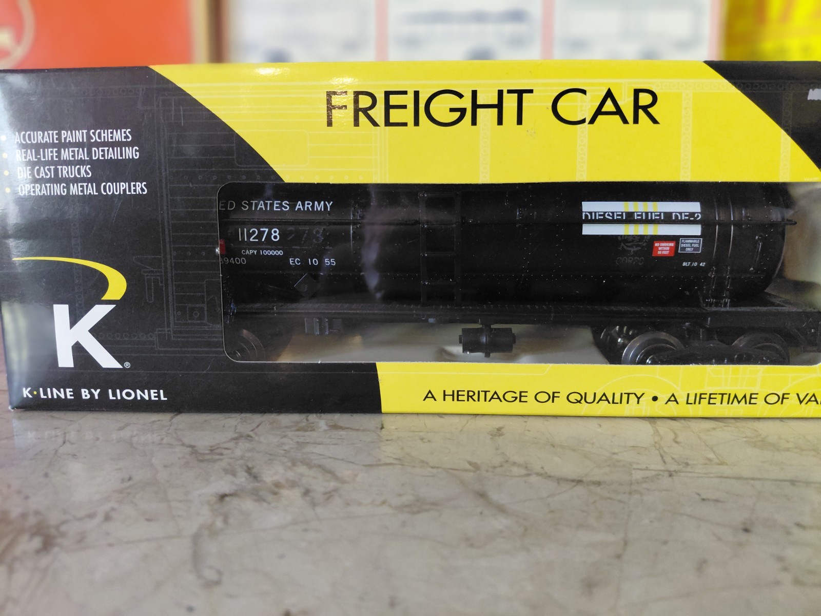 Lionel 6-22529 O Gauge United States U. S. Army Single-Dome Tank Car # 11278