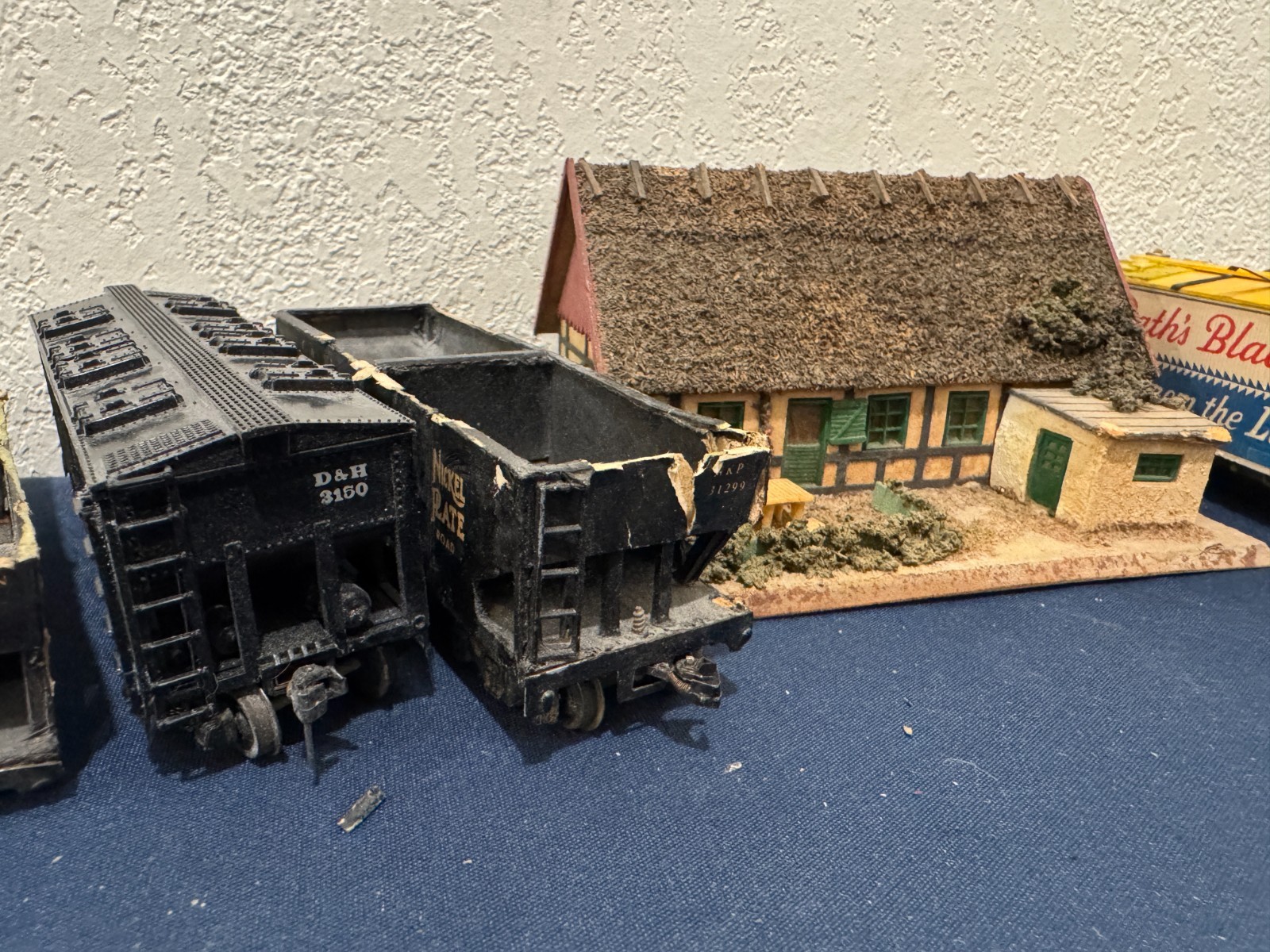 Large Lot of HO Scale Train Cars/Decor (Hand Made?)