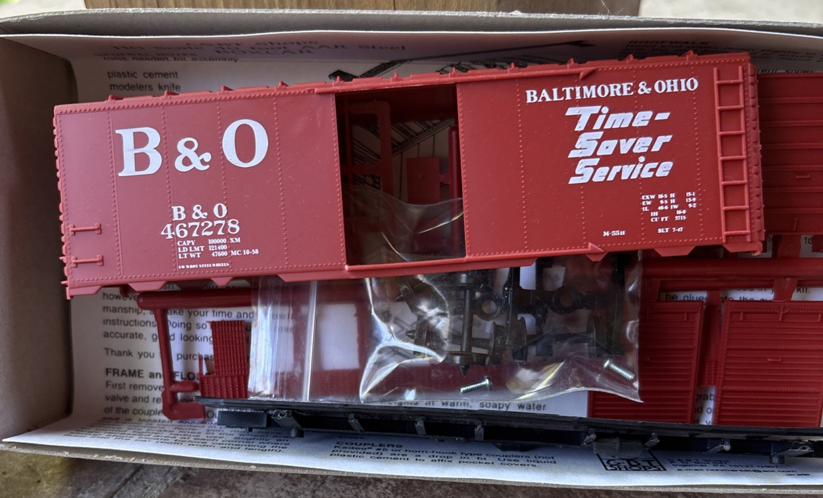 C&BT 10201 B&O “Timesaver” 40′ AAR Steel Box Car # 467278 Kit NIB